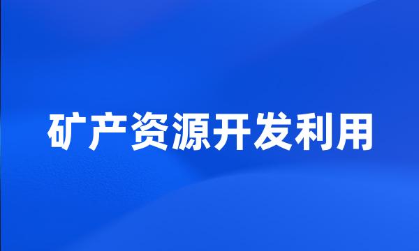 矿产资源开发利用