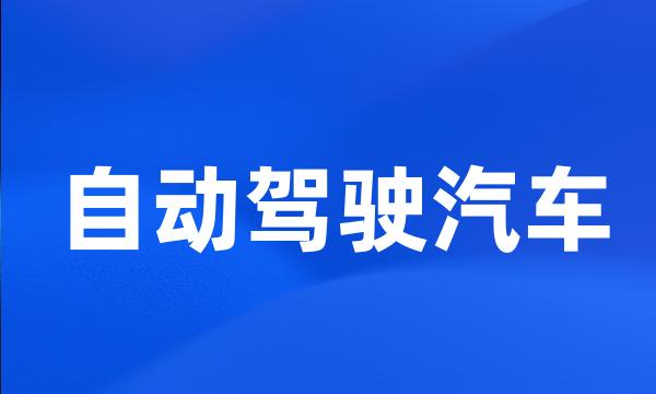 自动驾驶汽车
