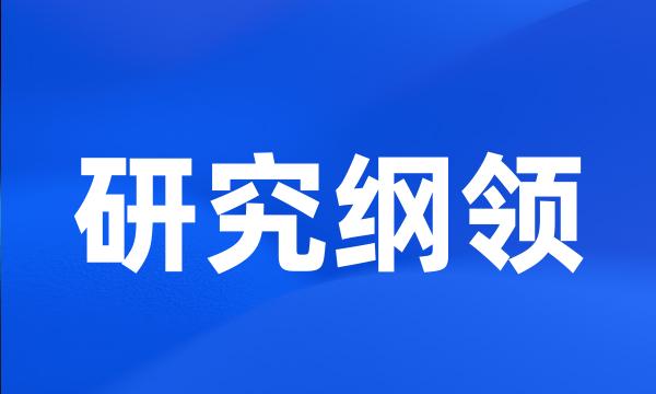 研究纲领