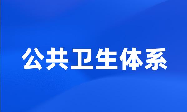 公共卫生体系