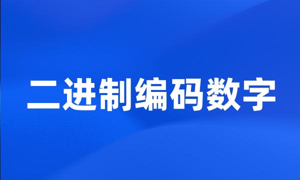 二进制编码数字