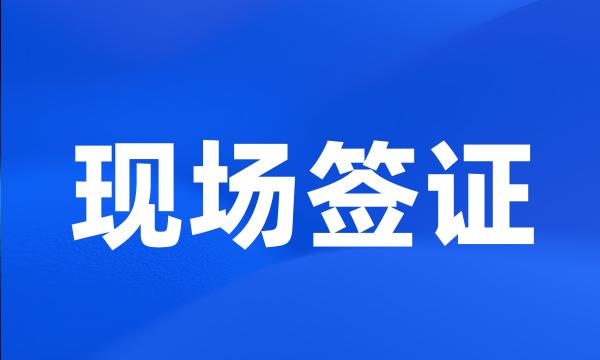 现场签证