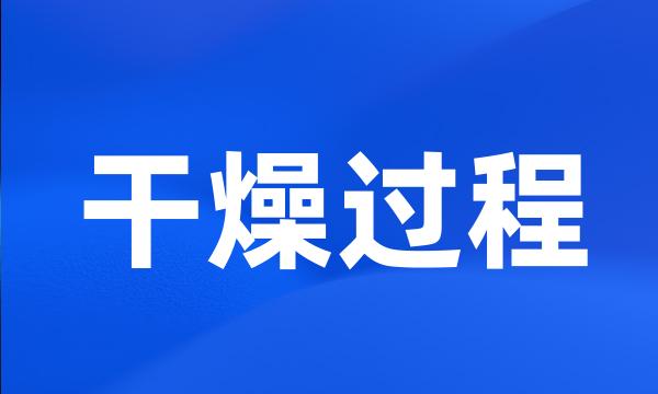 干燥过程