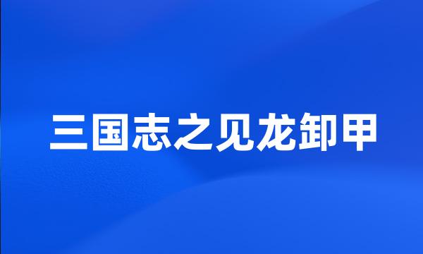 三国志之见龙卸甲