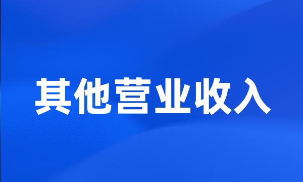 其他营业收入