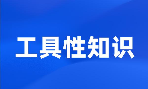工具性知识