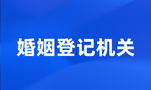 婚姻登记机关