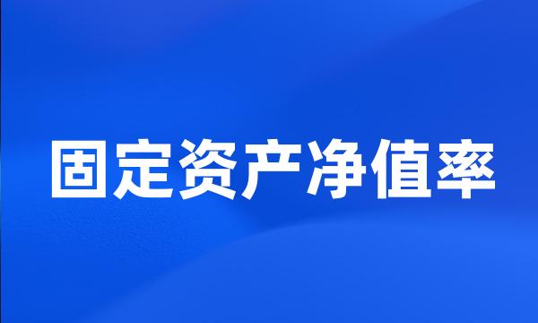 固定资产净值率