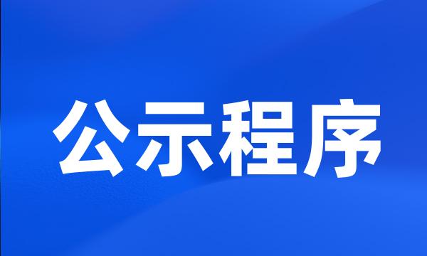 公示程序