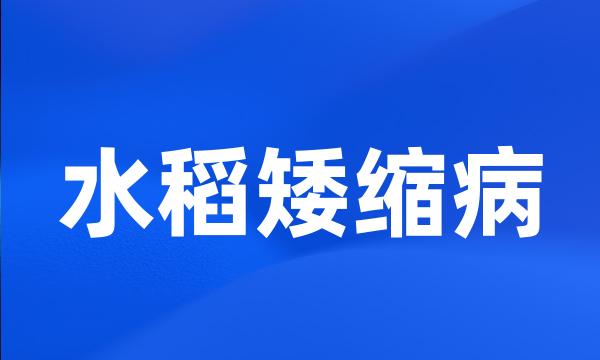 水稻矮缩病