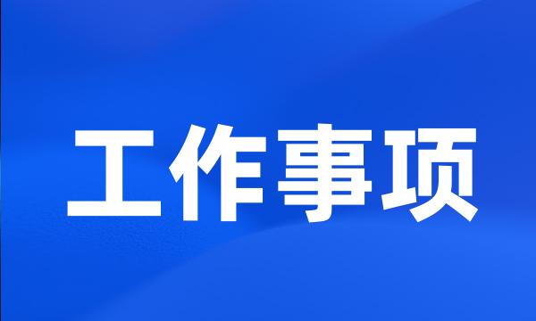工作事项