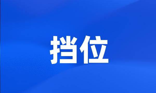 挡位
