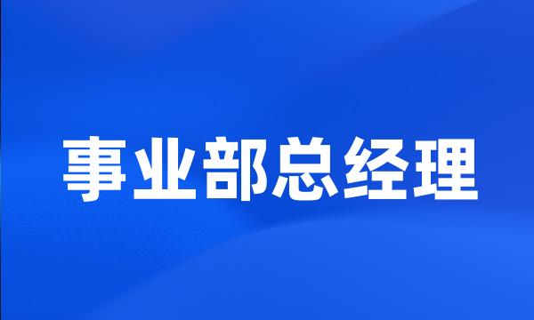 事业部总经理