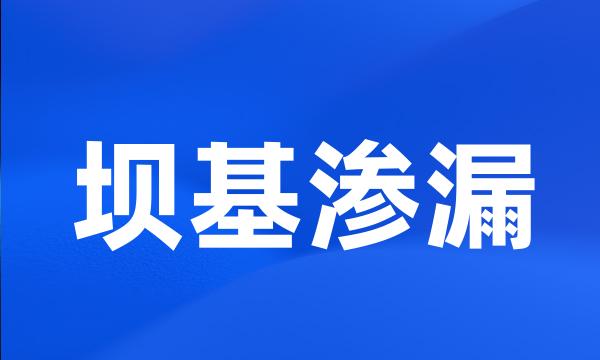 坝基渗漏