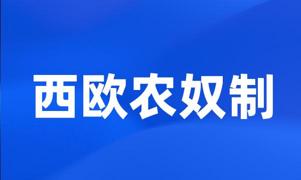西欧农奴制