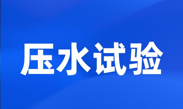 压水试验