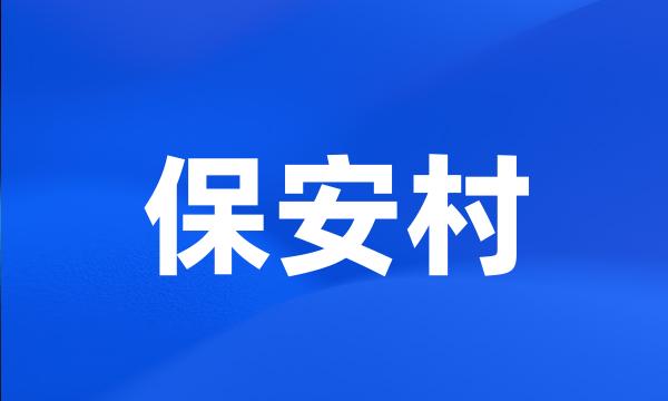 保安村