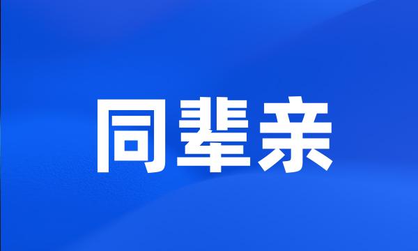 同辈亲