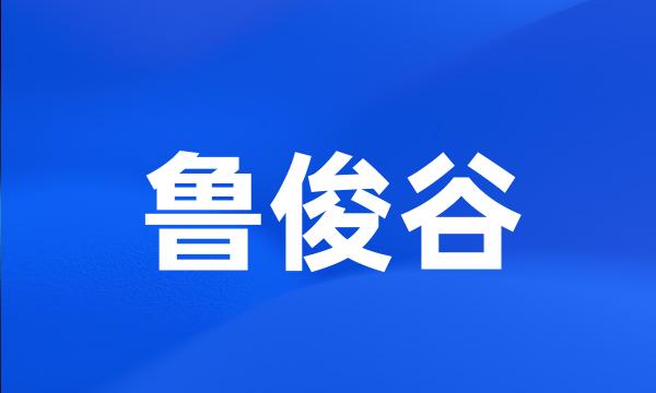 鲁俊谷