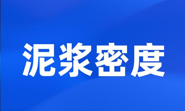 泥浆密度