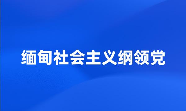 缅甸社会主义纲领党