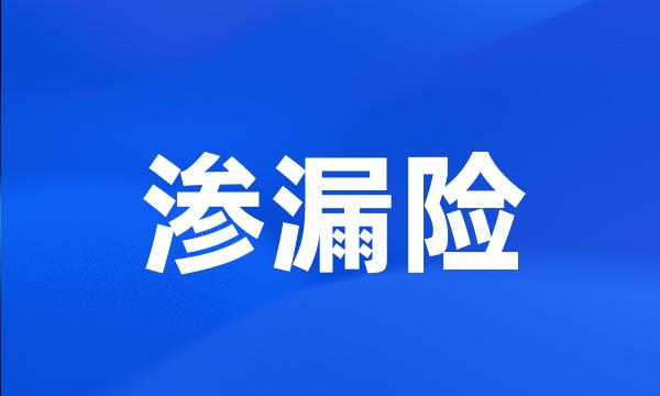 渗漏险