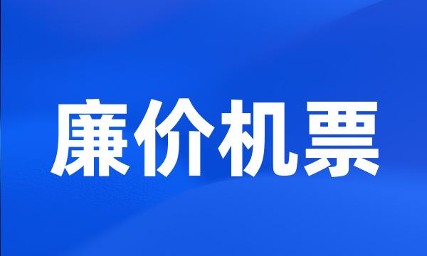 廉价机票