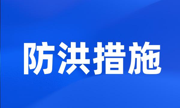 防洪措施