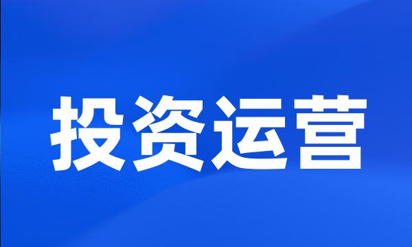 投资运营