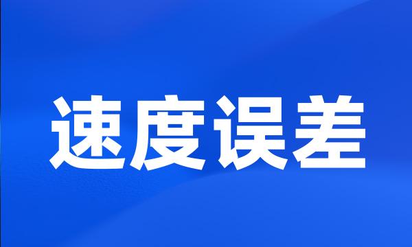 速度误差