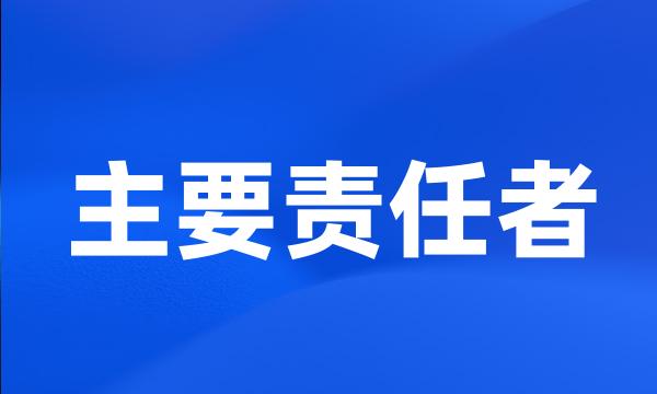 主要责任者