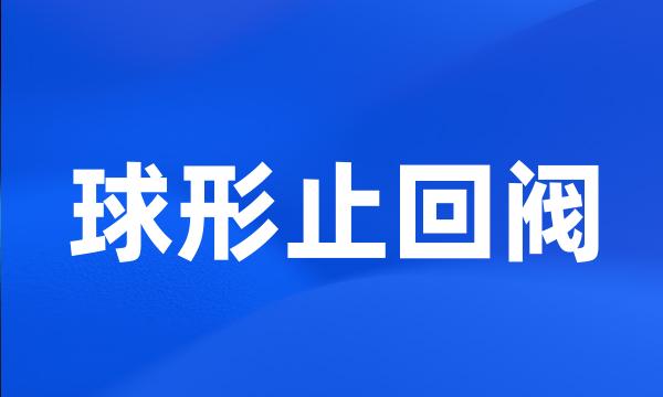 球形止回阀