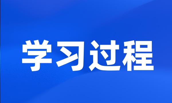 学习过程