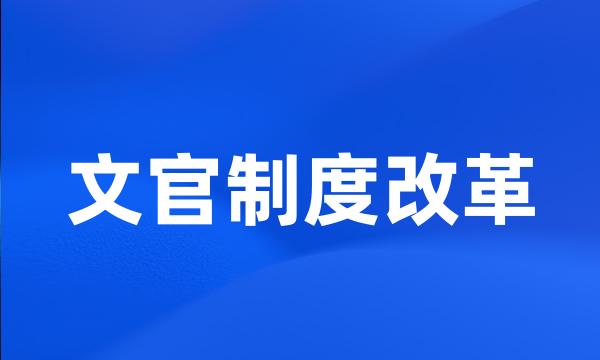 文官制度改革