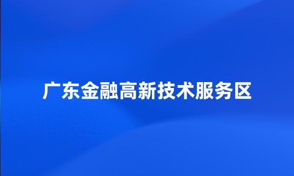 广东金融高新技术服务区