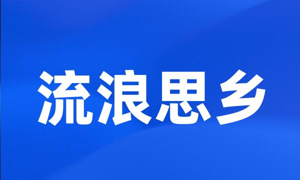 流浪思乡