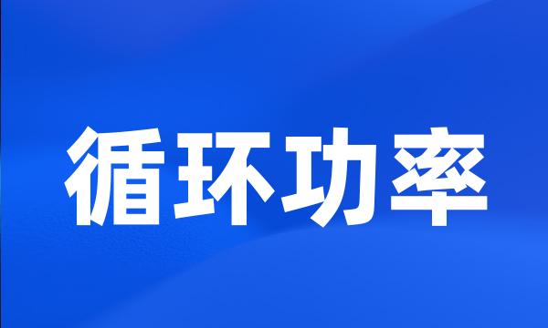 循环功率