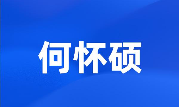 何怀硕