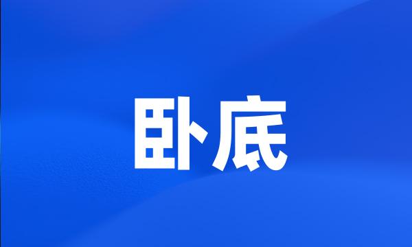 卧底