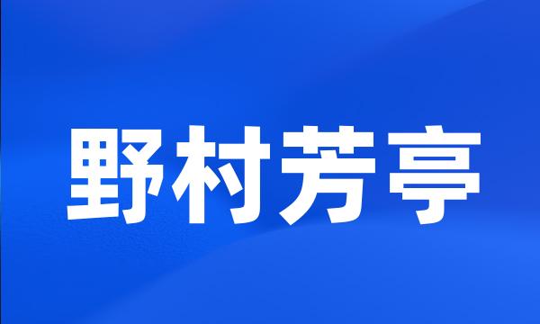 野村芳亭
