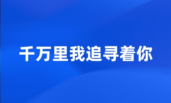 千万里我追寻着你