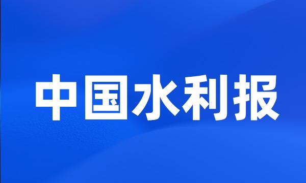 中国水利报