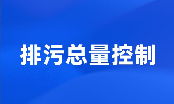 排污总量控制