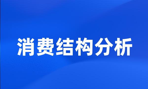 消费结构分析
