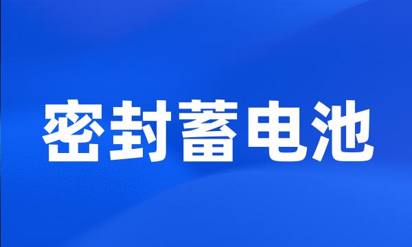 密封蓄电池