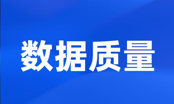 数据质量