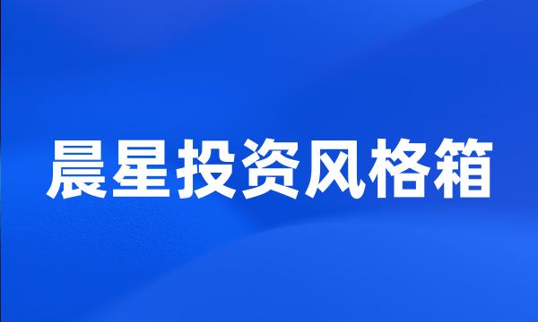 晨星投资风格箱