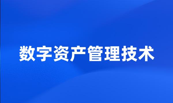 数字资产管理技术