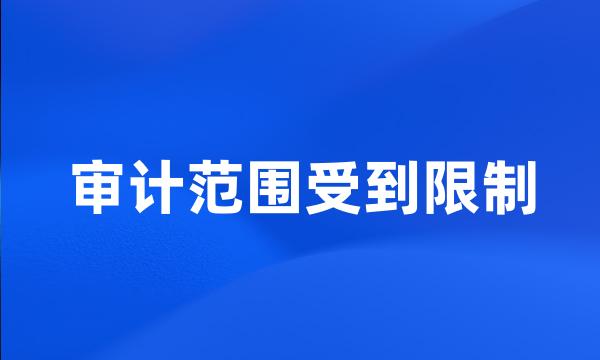 审计范围受到限制