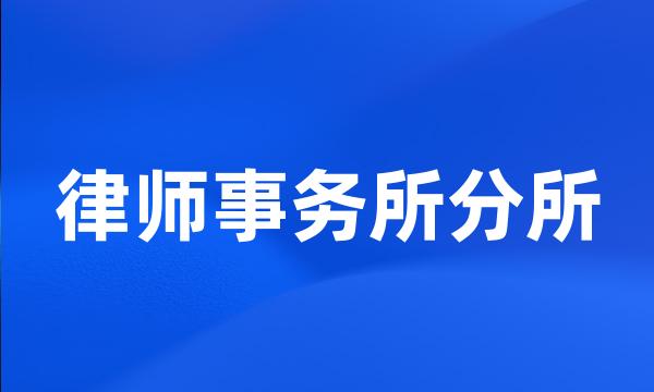 律师事务所分所